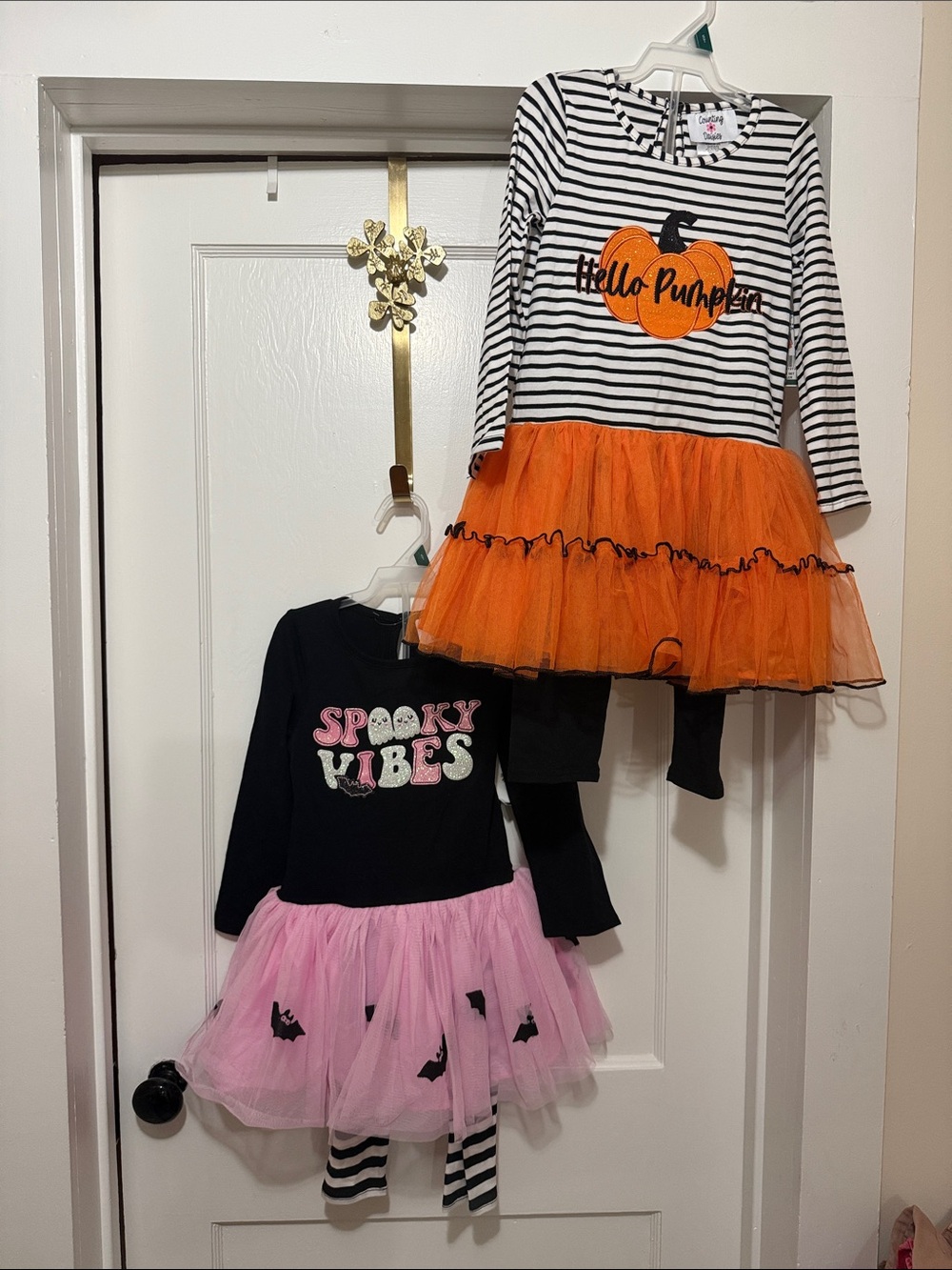 Halloween Striped Orange Tulle Dress - Hello Pumpkin